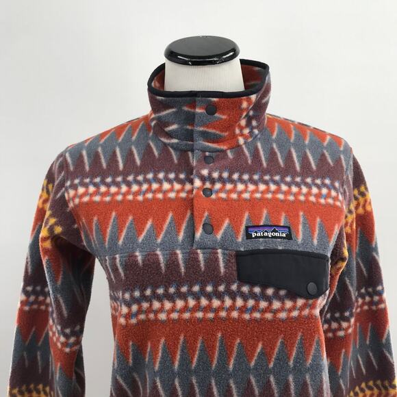 Patagonia Dark Ruby Laughing Waters Synchilla Snap-T Pullover XXS - Picture 5 of 11